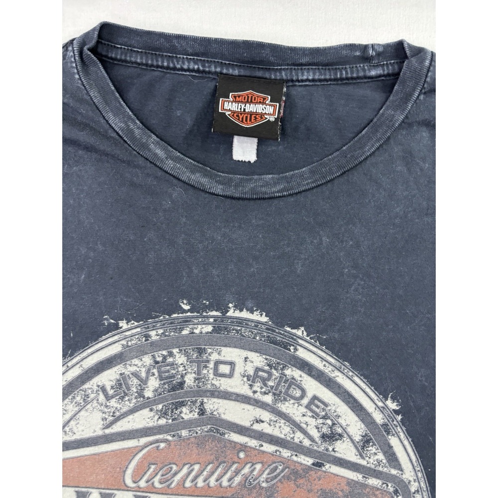 Mens Large Harley Davidson T-Shirt Black Knoxville TN Graphic Biker Vintage Look